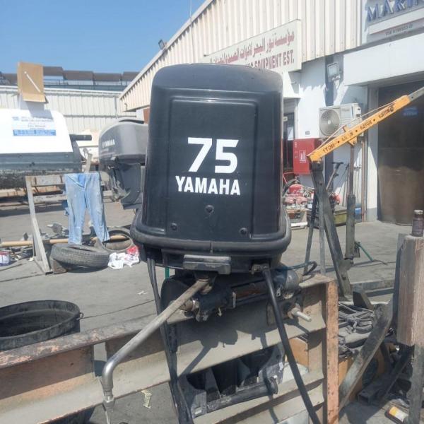 للبيع مكينه 75 ياماها شفت قصير مع جيك كهرباء و كنترول و كيبل و العداد.