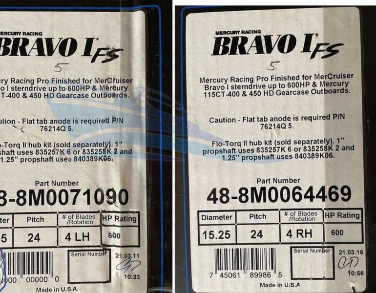 للبيع طقم مراوح ايداد ب كرتونهن ميركوري ريسنغ bravo FS1 قياس 24